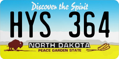 ND license plate HYS364