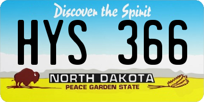 ND license plate HYS366