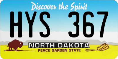ND license plate HYS367