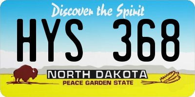 ND license plate HYS368