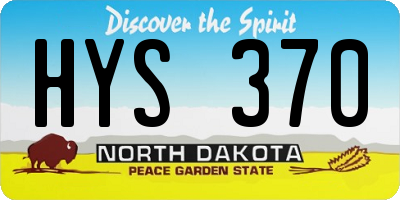 ND license plate HYS370