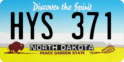 ND license plate HYS371