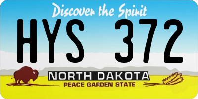 ND license plate HYS372