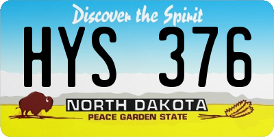 ND license plate HYS376