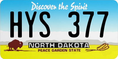 ND license plate HYS377