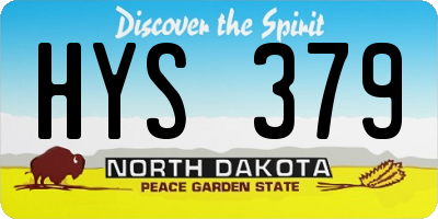 ND license plate HYS379