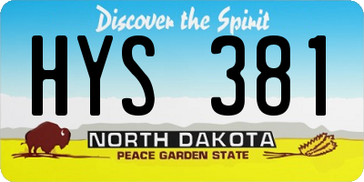 ND license plate HYS381