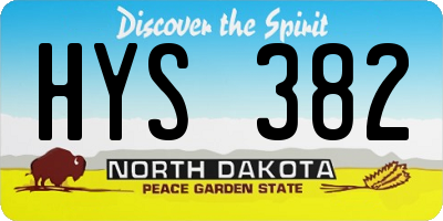 ND license plate HYS382