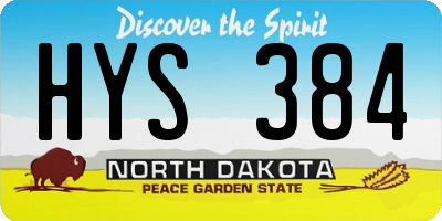 ND license plate HYS384