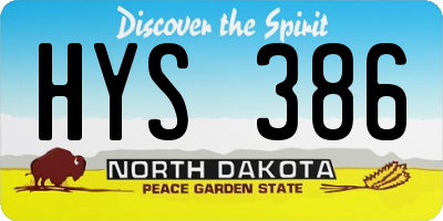 ND license plate HYS386