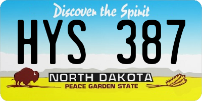 ND license plate HYS387
