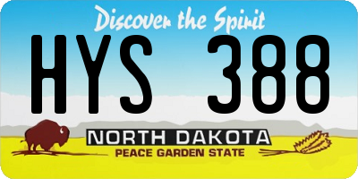 ND license plate HYS388