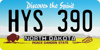 ND license plate HYS390