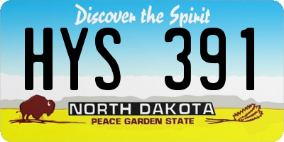 ND license plate HYS391