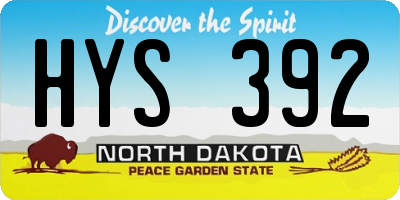 ND license plate HYS392