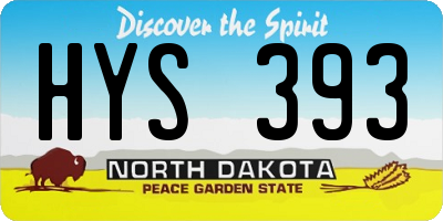 ND license plate HYS393