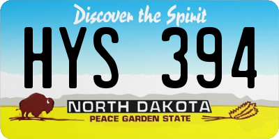 ND license plate HYS394