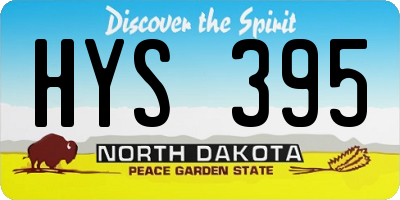 ND license plate HYS395