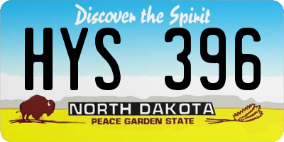 ND license plate HYS396