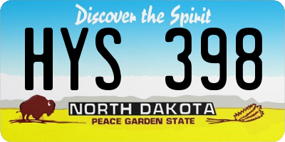 ND license plate HYS398