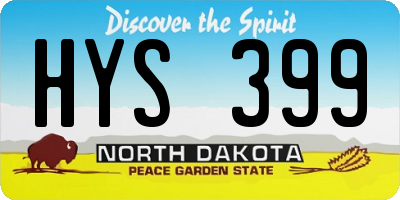 ND license plate HYS399