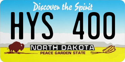 ND license plate HYS400