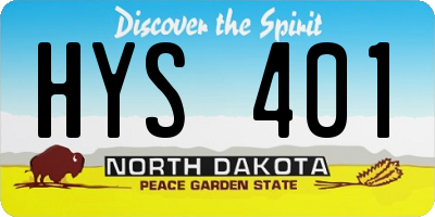 ND license plate HYS401