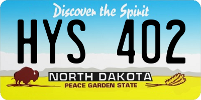 ND license plate HYS402