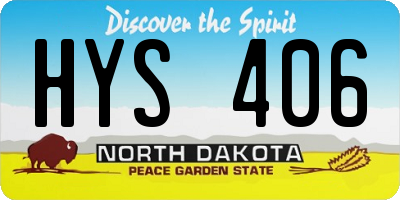 ND license plate HYS406