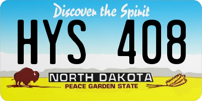 ND license plate HYS408