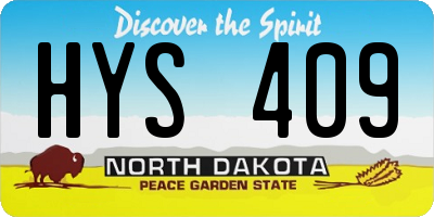 ND license plate HYS409