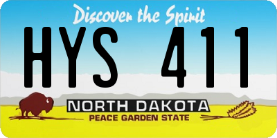 ND license plate HYS411