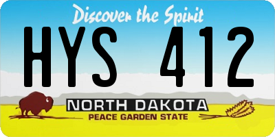 ND license plate HYS412