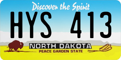ND license plate HYS413