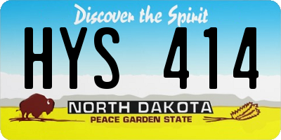 ND license plate HYS414