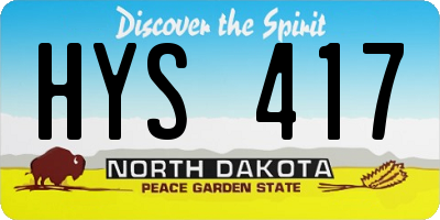 ND license plate HYS417