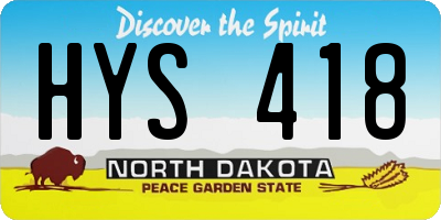 ND license plate HYS418