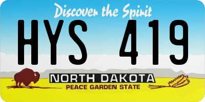 ND license plate HYS419
