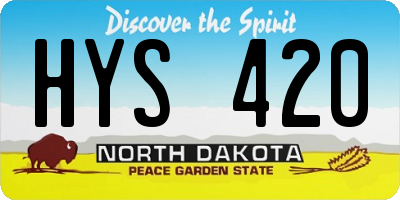 ND license plate HYS420
