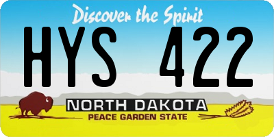 ND license plate HYS422