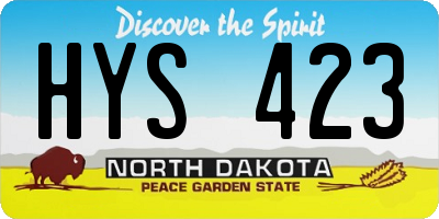 ND license plate HYS423