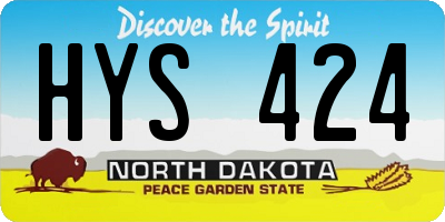 ND license plate HYS424