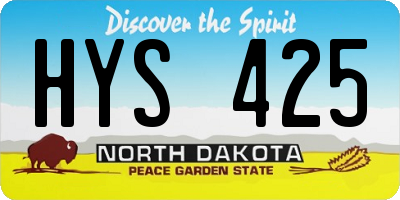 ND license plate HYS425