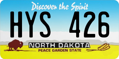 ND license plate HYS426