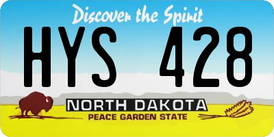 ND license plate HYS428