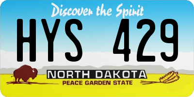 ND license plate HYS429