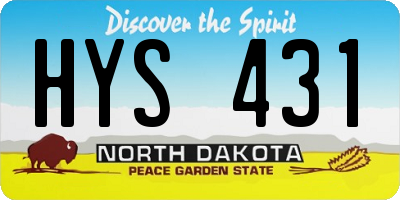 ND license plate HYS431
