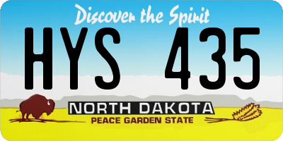 ND license plate HYS435