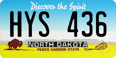 ND license plate HYS436