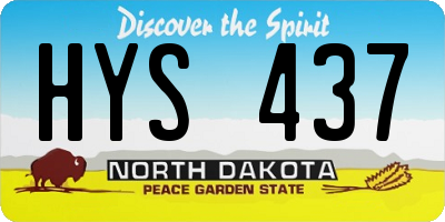 ND license plate HYS437
